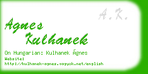 agnes kulhanek business card